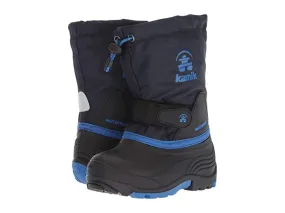 Kamik Kids' Waterbug5 Navy Blue Pull On Waterproof Rounded Toe Ankle Snow Boots