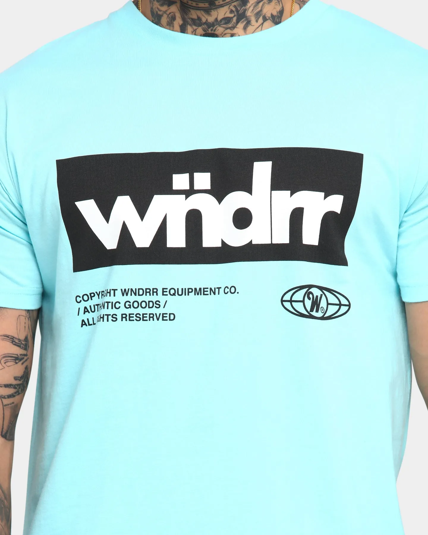 WNDRR Men's Manifest Custom Fit Short Sleeve T-Shirt Light Blue